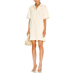 Helmut Lang 'Waffle' White Short Sleeve Polo Dress Size XS